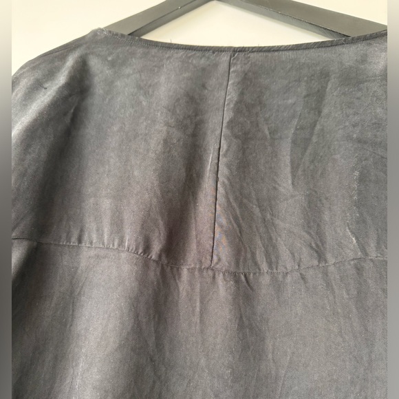 Armani Vegan Silk Pleated Top in Black - Picture 5 of 9